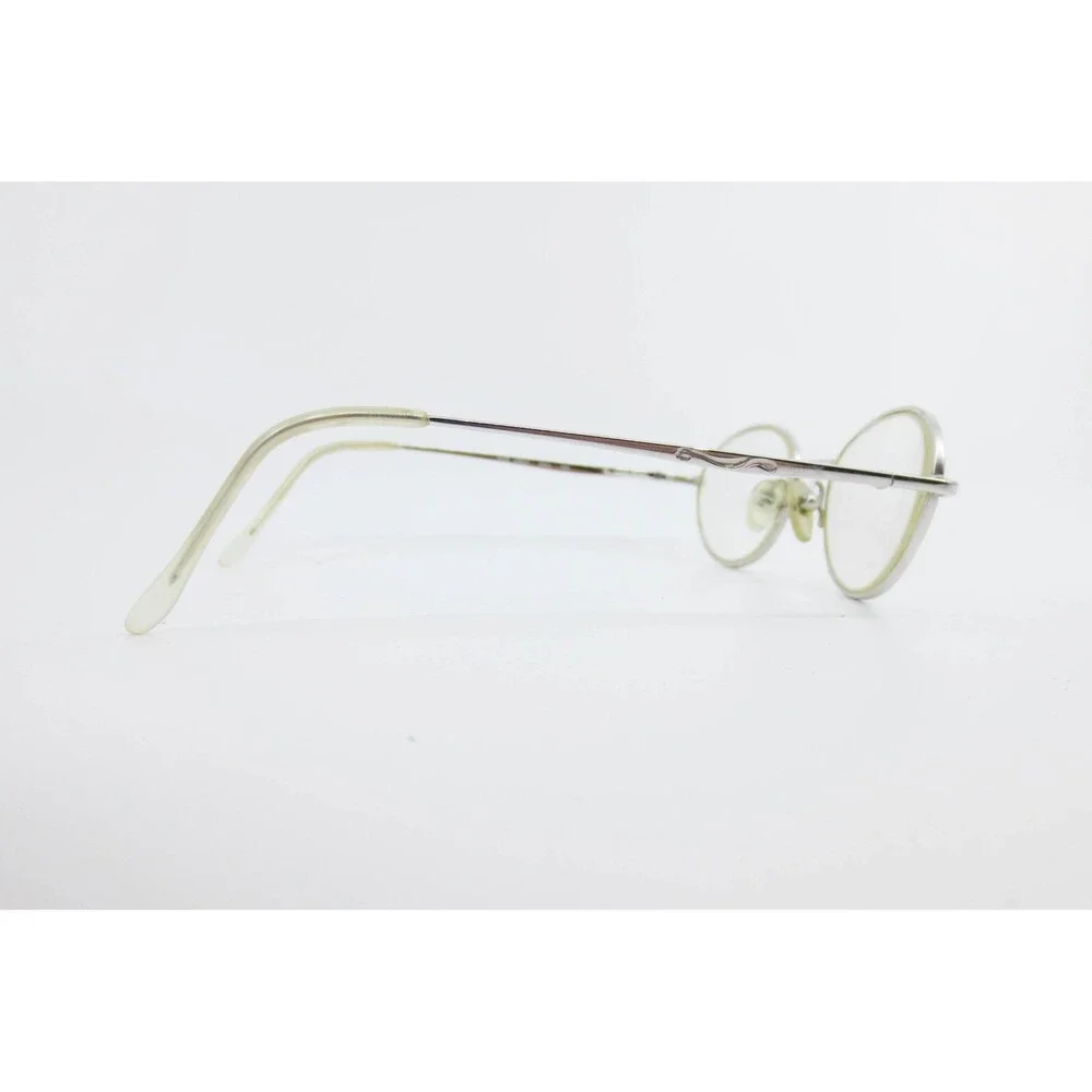 Nine West 6WS Oval Eyeglasses Silver Metal Frame Scroll Detail 130mm Vintage